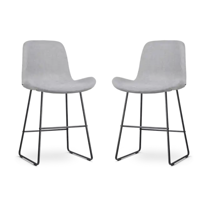 Nolon Nino-Fe Barkrukken Set van 2 - Lichtgrijs - Zwart - 65 cm Merkproduct