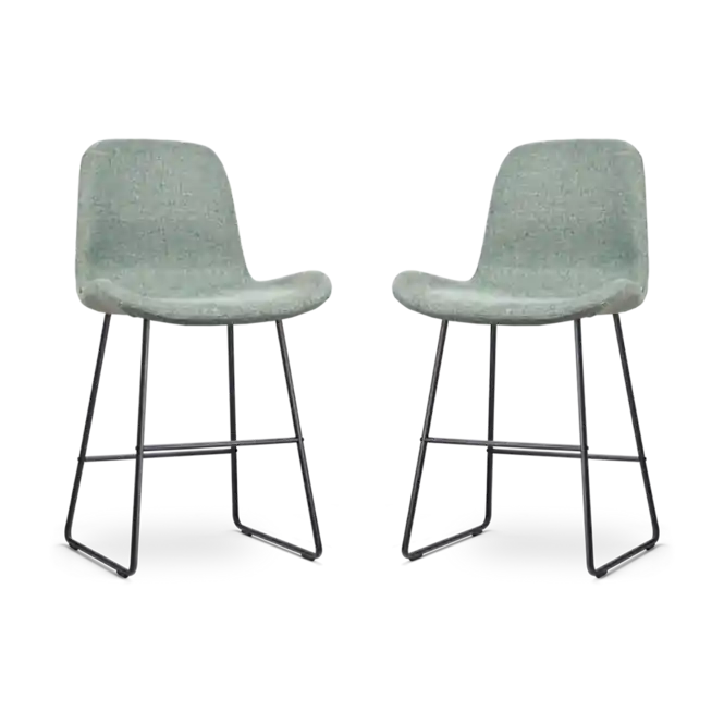 Bestseller Nolon Nino-Fe Barkrukken Set van 2 - Zacht Groen - Zwart - 65 cm