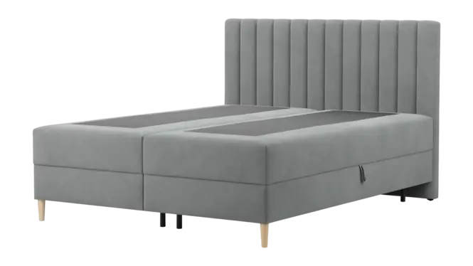 Nu Kopen by fonQ Novae Boxspring met Opbergruimte 180 x 200 cm - Grijs / Naturel