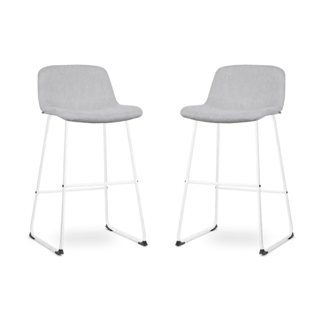 Seizoensaanbieding Nolon Nino-Mats Barkrukken Set van 2 - Lichtgrijs - Wit - 75 cm