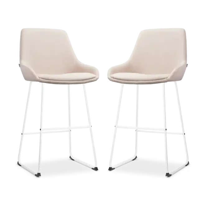 Meest Verkocht Nolon Nino-Isa Barkrukken Set van 2 - Beige - Wit - 75 cm