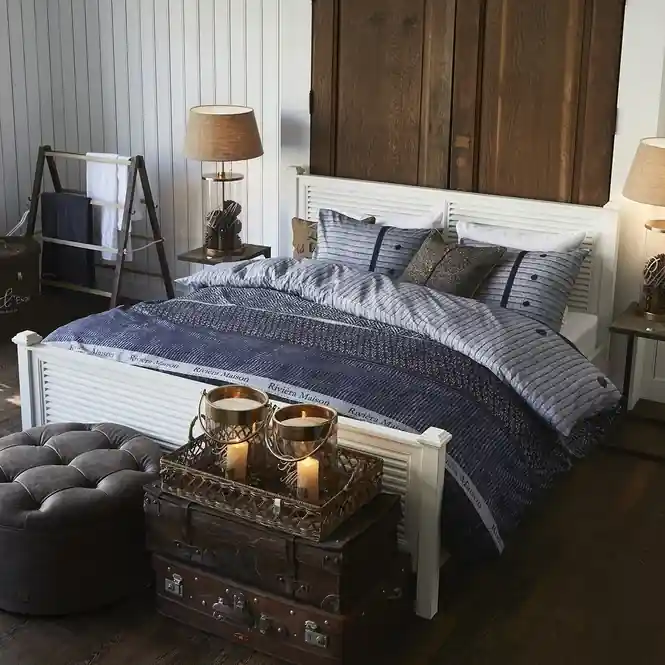Veilige Betaling Riviera Maison Champlain Dekbedovertrek Blauw Katoen