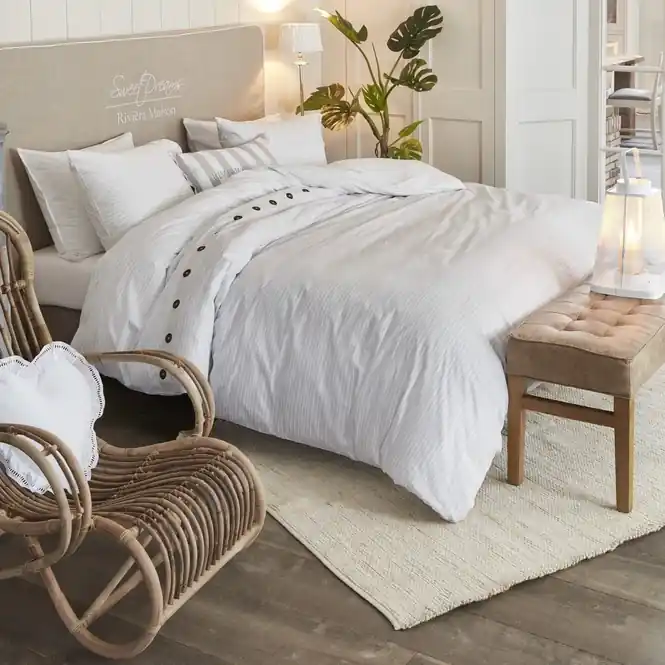 Merkproduct Rivièra Maison Sylt Stripe Dekbedovertrek Zand Katoen