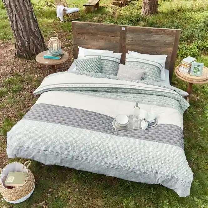 Riviera Maison Pure Resort Dekbedovertrek Grün Baumwolle Lage Kosten