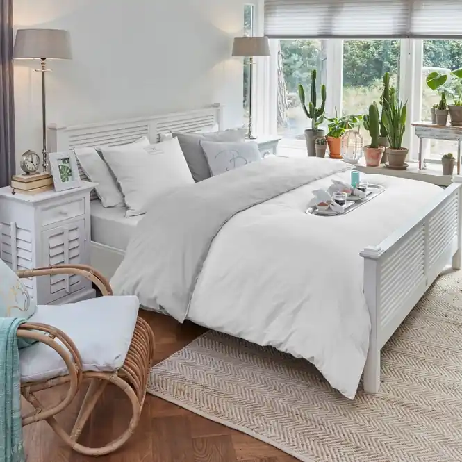 Voordeelprijs Riviera Maison Long Bay Dekbedovertrek Licht Grijs Katoen