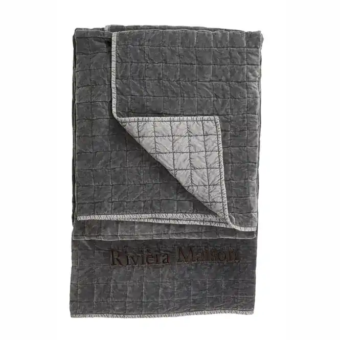 Riviera Maison Marlow Bedspread Sprei Grey Katoen Actieprijs