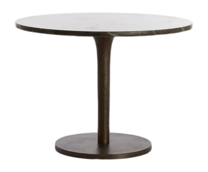 Koop Online Light & Living - Pazo bijzettafel Ø61x41 cm - donkerbruin marmer