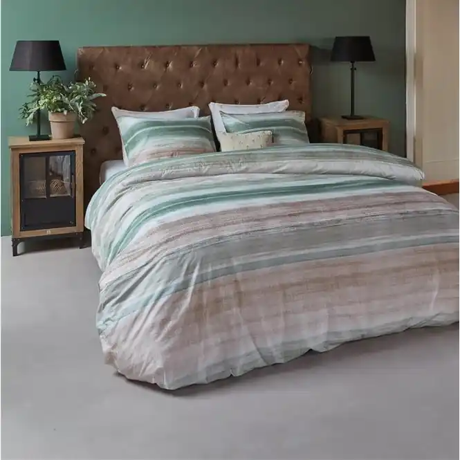 Aanbieding Riviera Maison Crayons Dekbedovertrek Grün Baumwolle