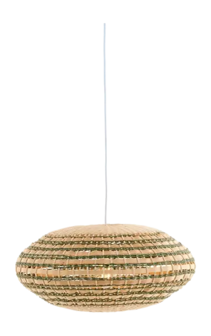 Fabrieksprijs Light & Living - Tawela hanglamp ø59,5x28 cm rotan - naturel+groen