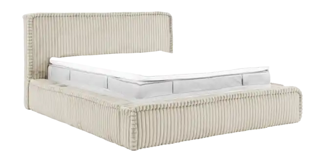 by fonQ Ruffle Bedframe - 200 x 200 cm - Beige Nu Kopen