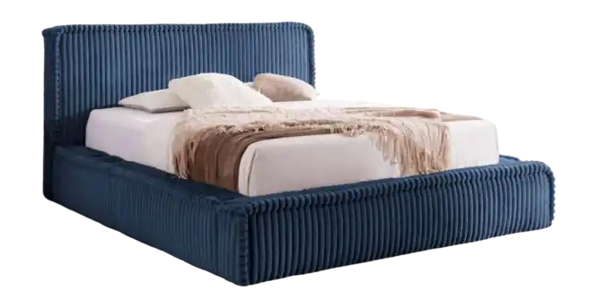 Superprijs by fonQ Ruffle Bedframe - 200 x 200 cm - Blauw