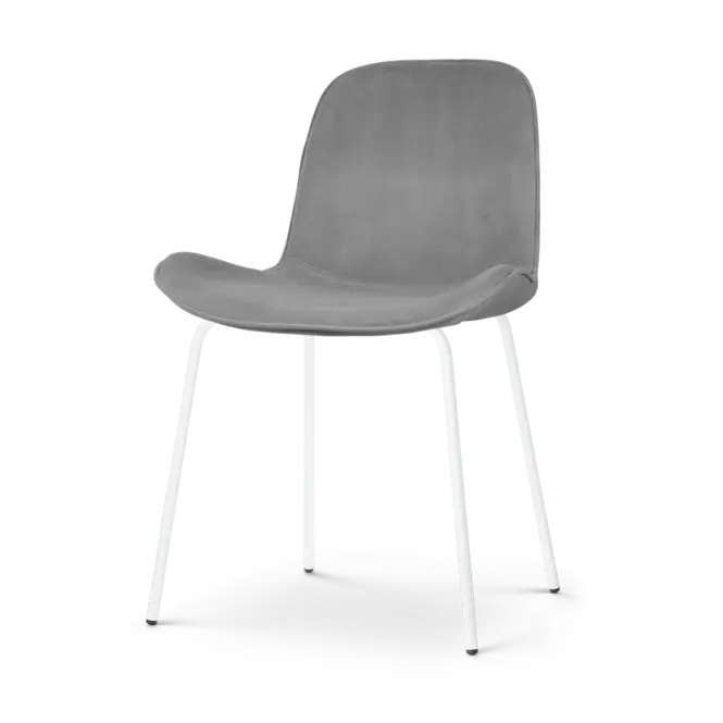 Nolon Nora-Fe Eetkamerstoel Grijs - Velvet - Wit Onderstel Shop Nu