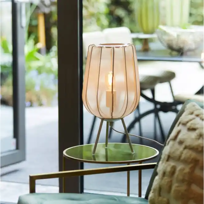 Uitverkoop Light & Living Plumeria Tafellamp - H 45 x Ø 25 cm - Zand