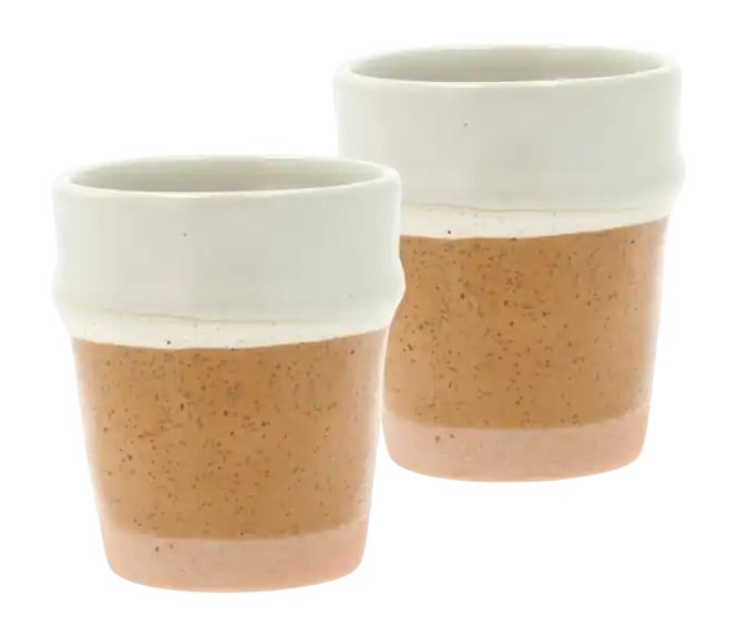 Uitverkoop Villa Collection Evig Espressokop Amber Cream 10 cl (Set van 2)