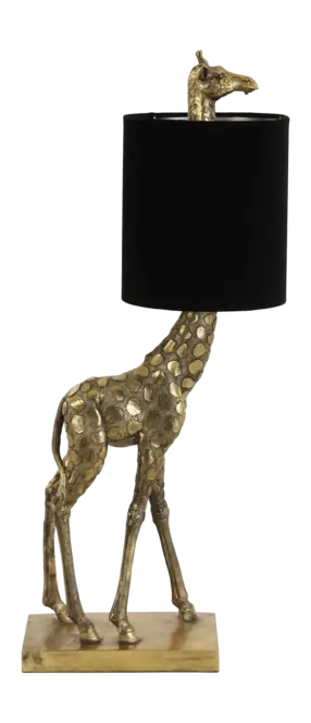 Lage Prijs Light & Living Tafellamp Giraffe - Goud Zwart - 26x16x61cm
