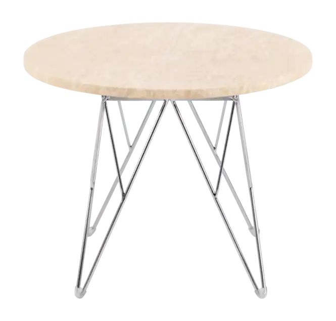 Actieprijs by fonQ Webby Bijzettafel Ø 55 cm - Crème / Chroom