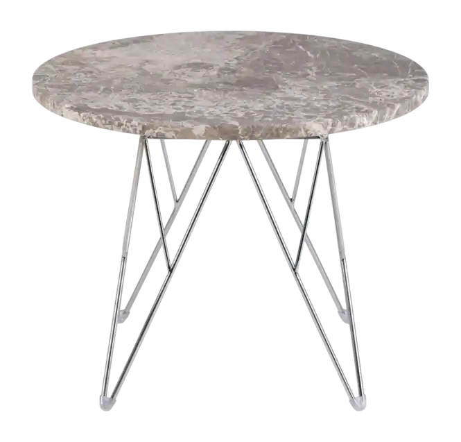 Seizoensaanbieding by fonQ Webby Bijzettafel Ø 55 cm - Grijs / Chroom
