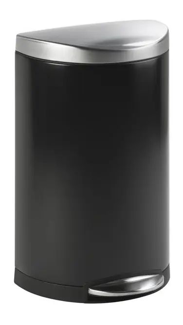 Flitsaanbieding Simplehuman Semi Round Prullenbak Zwart 40L