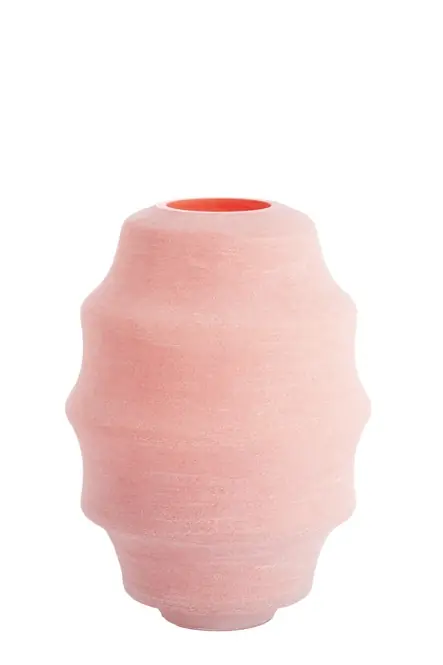 Hoge Kwaliteit Light & Living vaas ASHORO met glas in ambertint - 19x14x22 cm