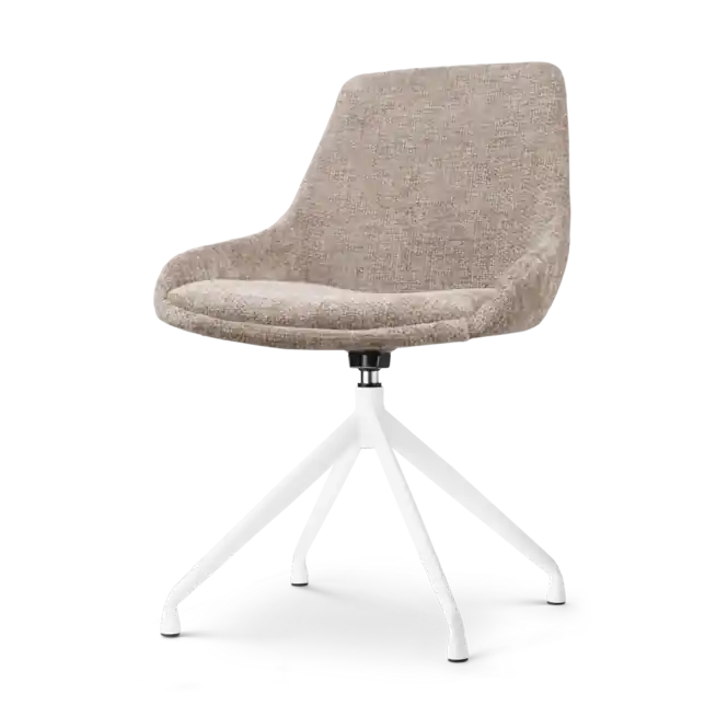 Speciale Aanbieding Nolon Nola-Isa Eetkamerstoel Bruin - Draaibaar Wit Onderstel