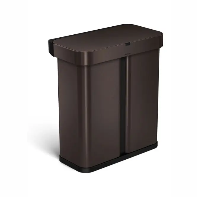 simplehuman Sensor Voice Control Reycler Prullenbak Brons 24&34L Korting