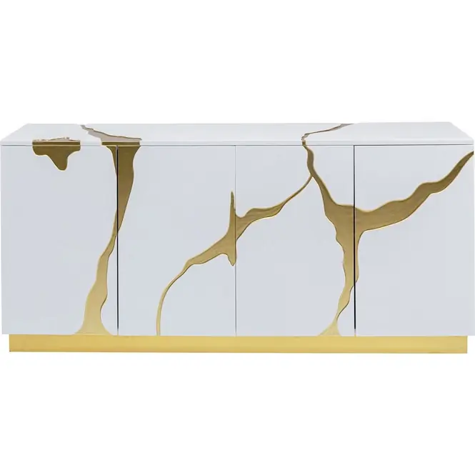Dressoir Cracked wit en goud Kare Design Beperkt Aanbod