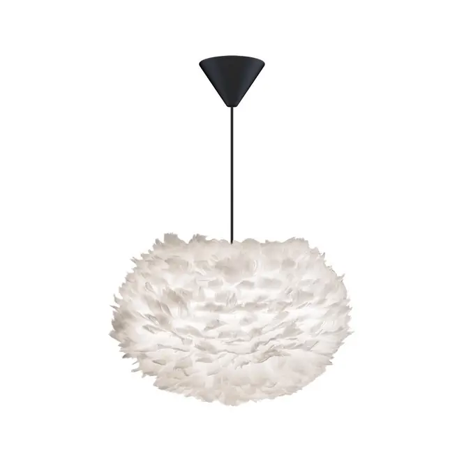 Umage Eos Medium hanglamp white - met koordset zwart - Ø 45 cm Op = Op