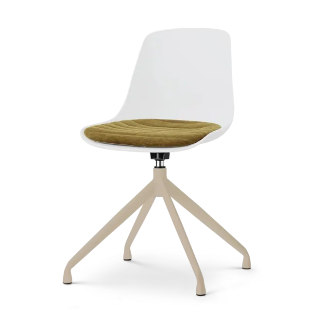 Nolon Nola-Liv Eetkamerstoel wit met mosgroen zitkussen - beige Beste Prijs