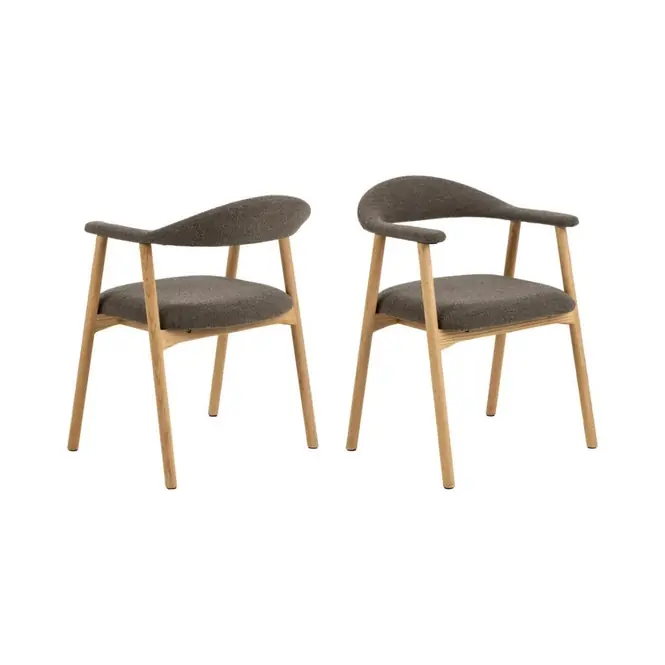 Rebellenclub Joren Eetkamerstoel - Set Van 2 - Taupe Dagaanbieding