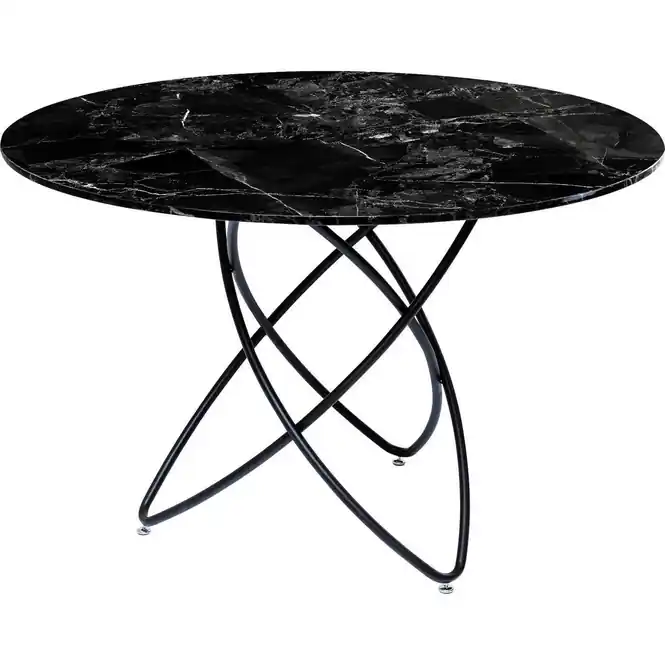 Eettafel Molekular Ø120cm marmerprint zwart Kare Design Alleen Vandaag