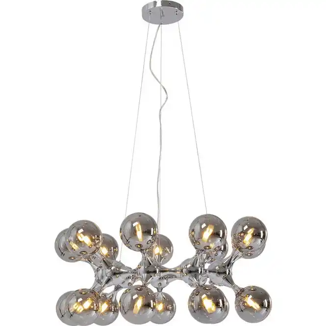 Kare Design Atomic Balls Hanglamp - Chroom Zilver Glas Bestel Nu