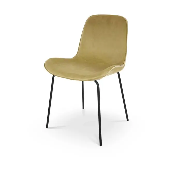 Nolon Nora-Fe Eetkamerstoel Velvet Groen - Zwarte Poten Weekendaanbieding