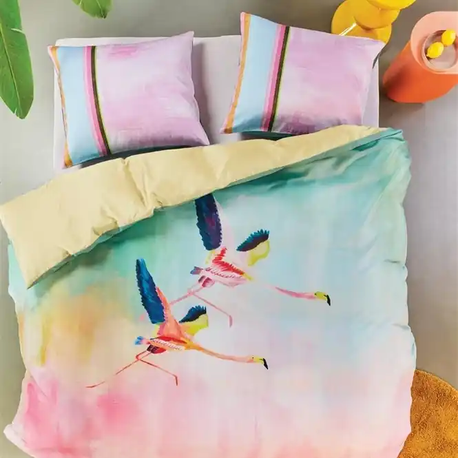 Oilily Colorful Birds Dekbedovertrek Multi Satijn Finale Uitverkoop