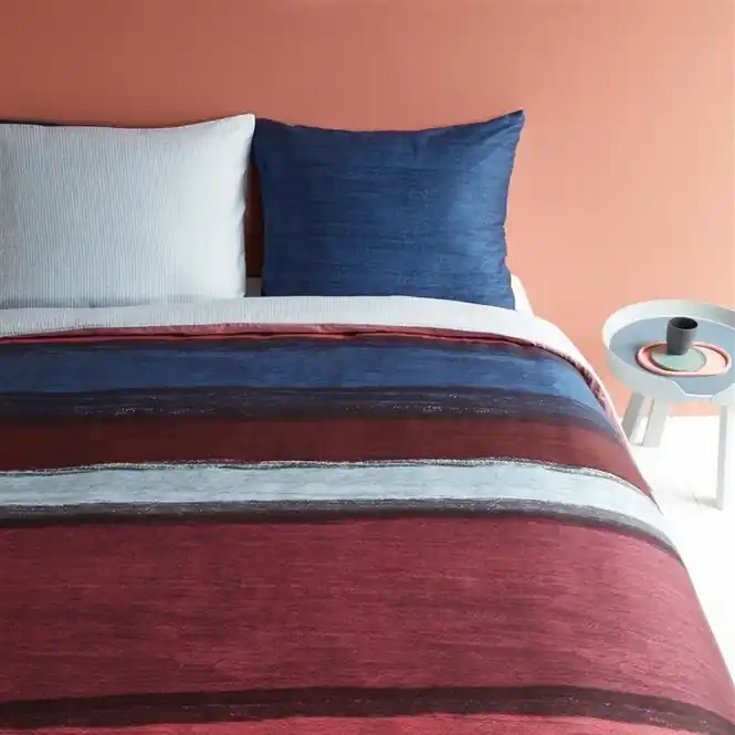Oilily Rustic Lines Dekbedovertrek Dark Red Satijn Bestseller