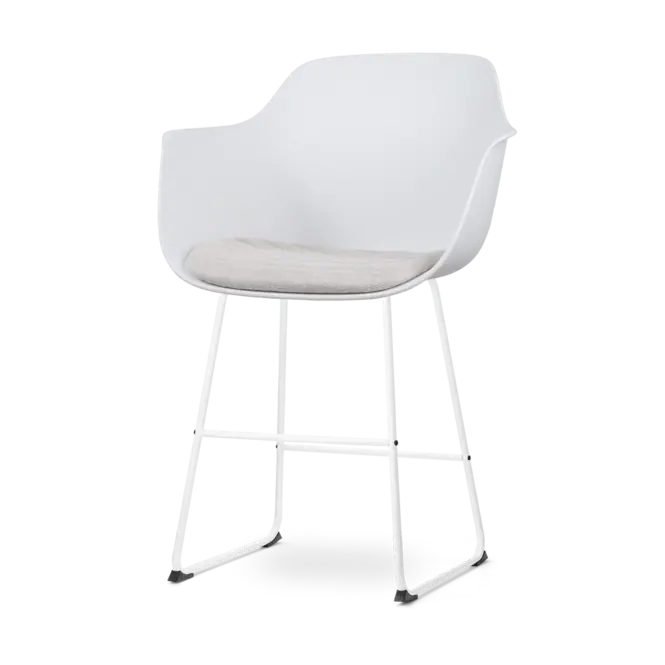 Nolon Nino-Liz Barkruk Wit - Lichtgrijs Kussen - Wit - 65 cm Hoge Kwaliteit