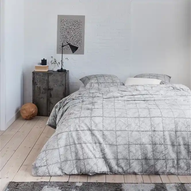 Shop Nu At Home by Beddinghouse Bleach Dekbedovertrek Light Grey Katoen