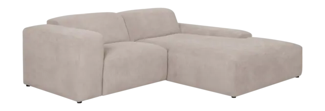 Goedkoop by fonQ Wonder 3-zits Hoekbank met Chaise Longue XL Rechts - Rib - Beige