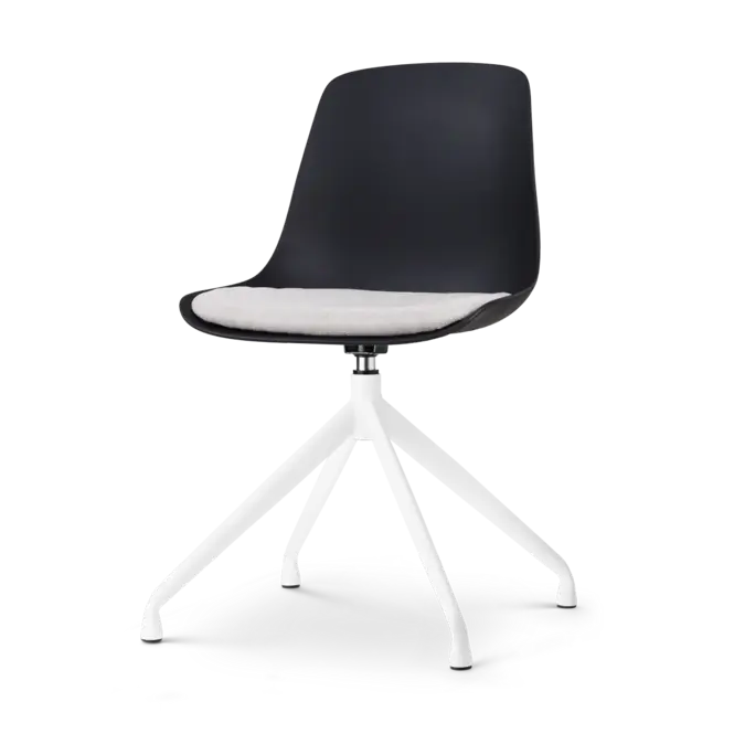 Nolon Nola-Liv Eetkamerstoel Zwart - Beige - Draaibaar - Wit Must-Have