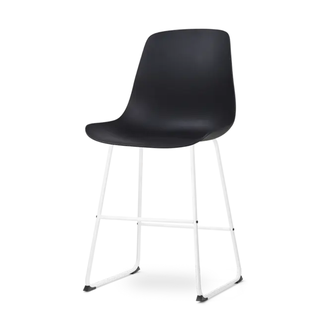 Nolon Nino-Pip Barkruk Zwart - Kunststof - Wit Onderstel - 65 cm Lage Prijs