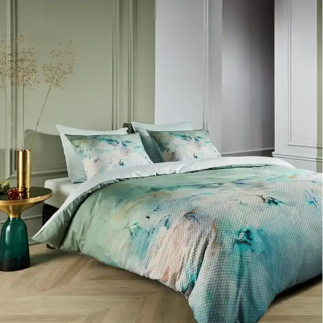 Exclusieve Aanbieding Kardol Alteration Dekbedovertrek Blauwgroen Satijn
