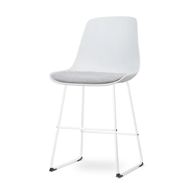 Beste Prijs Nolon Nino-Liv Barkruk Wit - Lichtgrijs Kussen - Wit Frame - 65cm