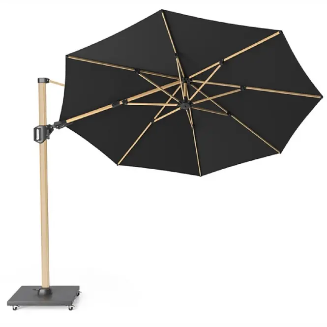 Weekendaanbieding Platinum Challenger T2 Premium Zweefparasol Faded black Ø350 cm