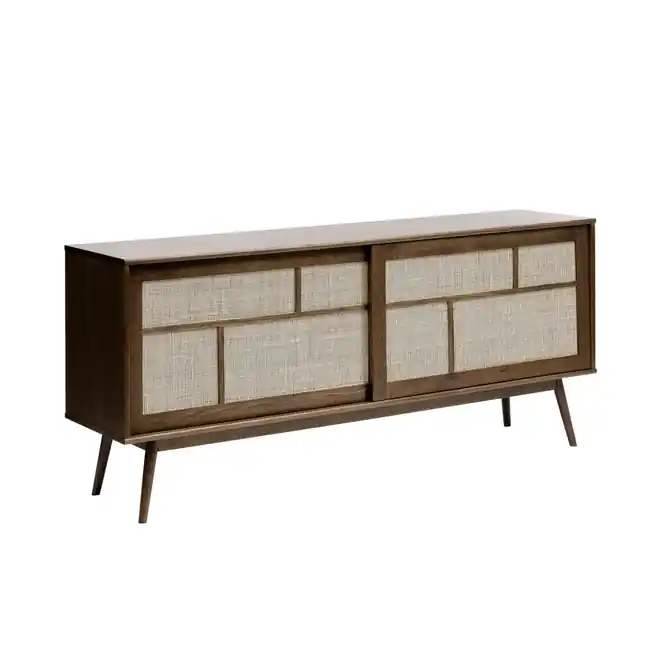 Lage Prijs Rebellenclub Yass Dressoir - Smoked Eiken met Rattan