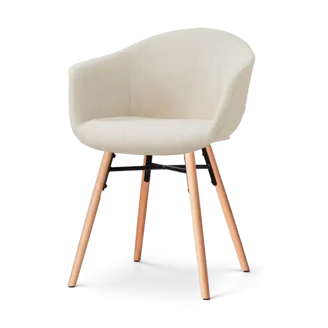 Op = Op Nolon Nena-Otis Eetkamerstoel Cottonbeige - Houten Onderstel