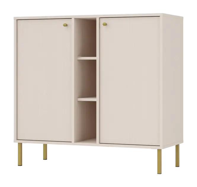 by fonQ Luvra Dressoir 2-deurs - Open Vak - Zand Beste Prijs