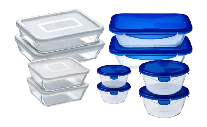 Bestel Nu Pyrex Cook & Freeze en Cook & Go Vershoudbakje Transparant (10-Delig)