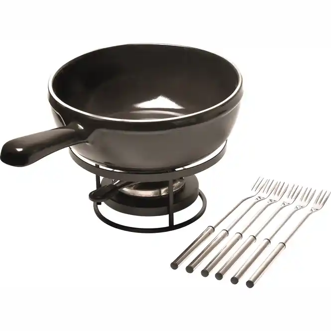 Emile Henry Fusain Fondueset Set van 2 (24 cm) Beperkte Voorraad