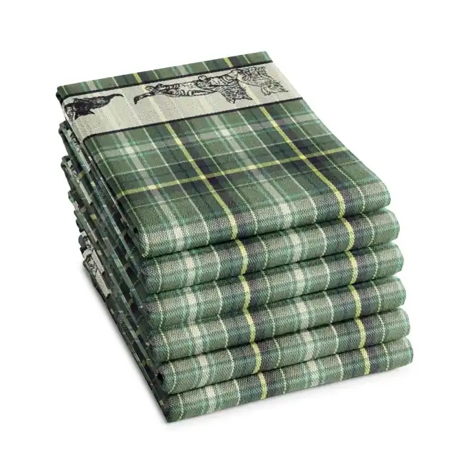 DDDDD Family Cat Theedoek Green set van 6 Premium