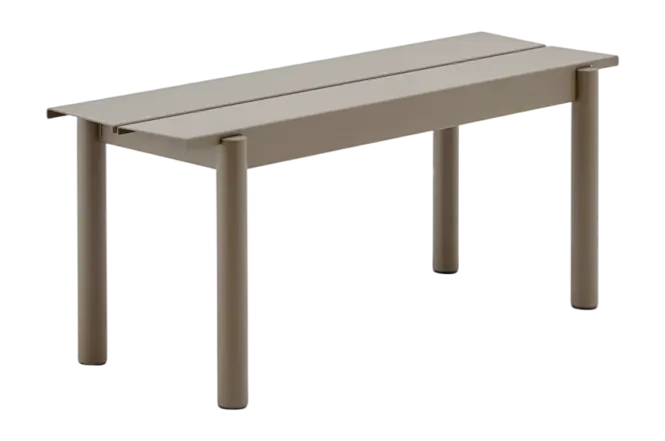 Favoriet Muuto Linear Steel Tuinbank Taupe 110 x 34 cm