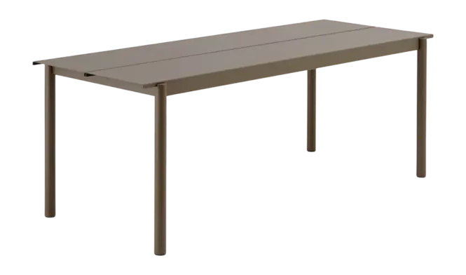 Tijdelijk Beschikbaar Muuto Linear Steel Tuintafel Taupe 200 x 75 cm